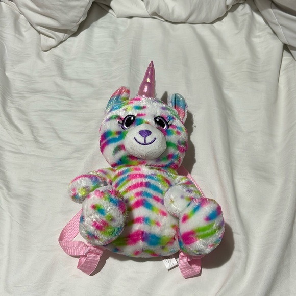 Carried Away rainbow plush unicorn back pack adjustable straps pink nylon nwot - Picture 1 of 6